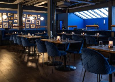 Studio Five restaurant interior with ambient lighting